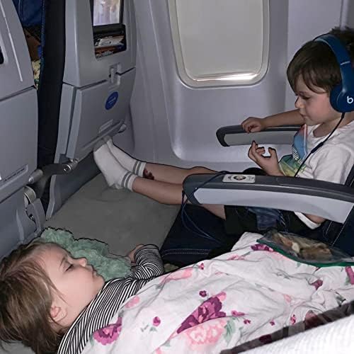 REWONDAH מנוחה ברגל מתנפחת לנסיעות אוויריות, מיטת מטוס לילדים | גובה מתכוונן נסיעה כרית מנוחה ברגל | מאריך מושבי מטוס